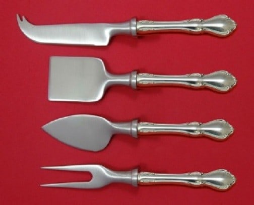 Hampton Court Sterling Silver Cheese Set 4-Piece by Reed and Barton: Hampton Court Sterling Silver Cheese Set 4-Piece by Reed and Barton Elevate your hosting experience with this exquisite Hampton Court 4-Piece Cheese Set by Reed and Barton. Crafted from sterling