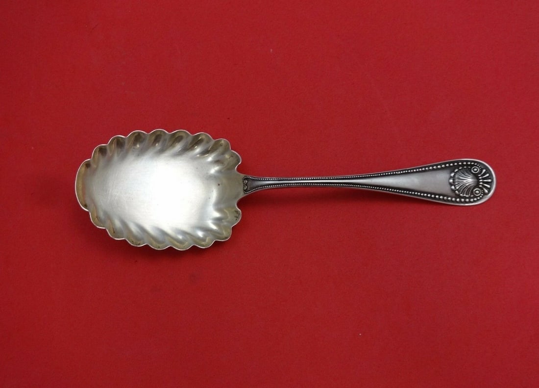 Whiting Bead Sterling Silver Berry Spoon with Fluting 8 1/4 inches: Whiting Bead Sterling Silver Berry Spoon with Fluting 8 1/4 inches This exquisite Bead pattern berry spoon by Whiting is crafted from high-quality sterling silver and features elegant fluting around t