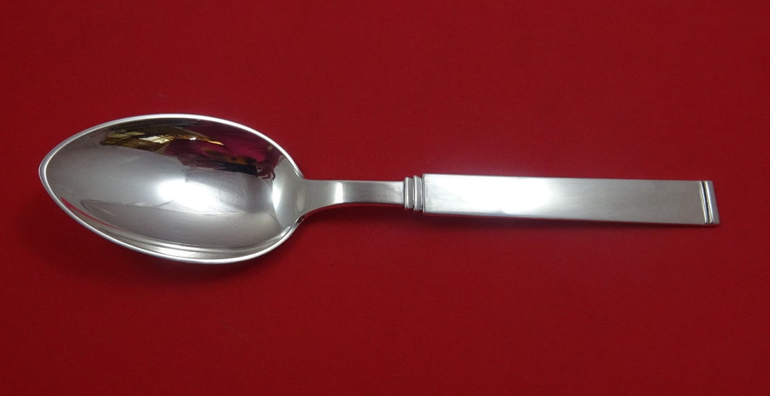 Sterling Silver Serving Spoon Funkis III W and S Sorensen 7 7/8" (1 of 2)