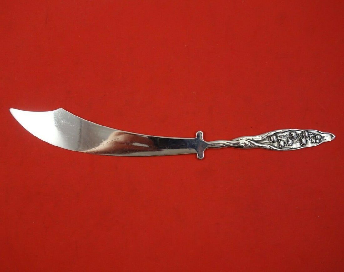 Whiting Sterling Silver Paper Knife 10" Lily of the Valley Pattern Sword Shape: Whiting Sterling Silver Paper Knife 10" Lily of the Valley Pattern Sword Shape This exquisite paper knife features a stunning sword shape with a flat handle, crafted from sterling silver. Designed in 
