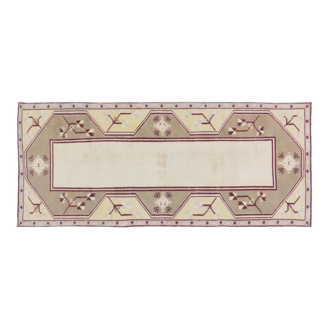Vintage Anatolian Wool Hand Knotted Rug 2'4x3'7: Vintage Anatolian Wool Hand Knotted Rug 2'4x3'7 This vintage Turkish Anatolian rug is hand-knotted from wool using traditional techniques, showcasing a blend of timeless artistry and modern design sen