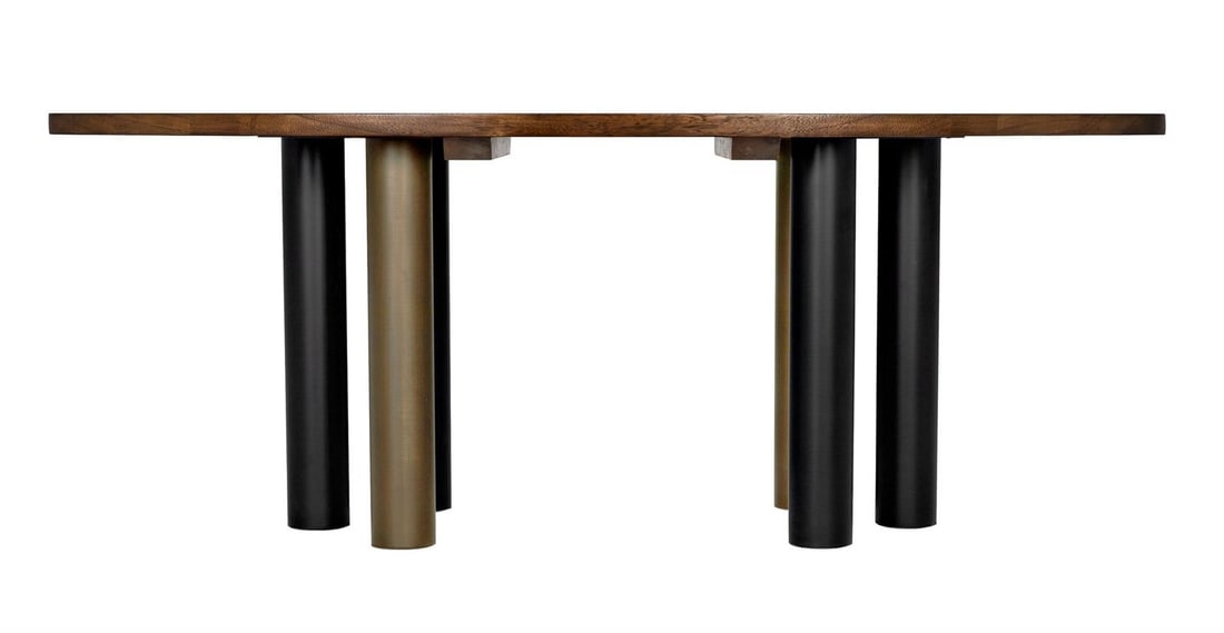 Noir Modern Walnut Dining Table with Matte Black Base 79 x 32 Oval (1 of 7)