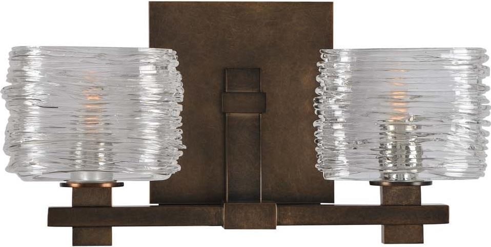 Kalco Clearwater Bronze 2-Light Bath Fixture: Kalco Clearwater Bronze 2-Light Bath Fixture Illuminate your bathroom with this Classic Vintage Style Bronze Bathroom Light, designed to add a touch of elegance and warmth. Crafted from heavy gauge st