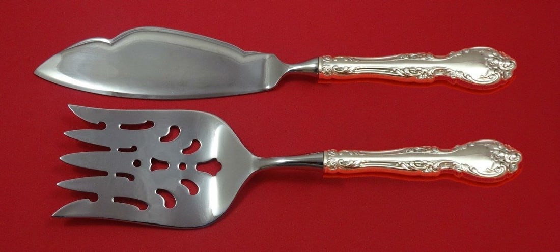 Gorham Melrose Sterling Silver Fish Serving Set 2 Piece Custom Made: Gorham Melrose Sterling Silver Fish Serving Set 2 Piece Custom Made Enhance your dining experience with the Melrose by Gorham Sterling Silver Fish Serving Set, a beautifully crafted custom-made piece 