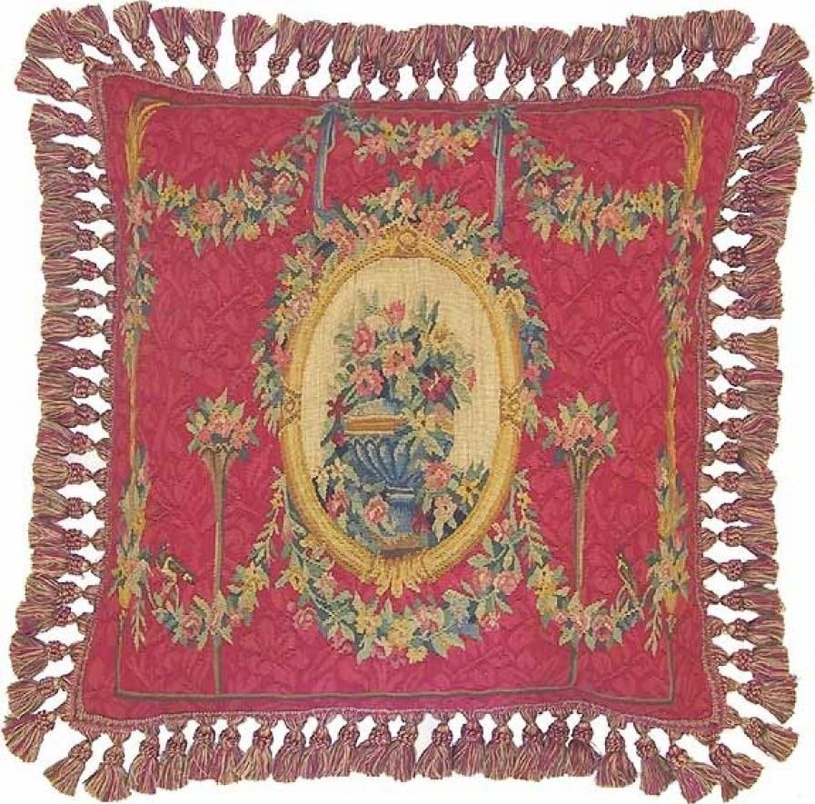 Provence Home Aubusson Style Velvet Pillow 22x22 Hand-Dyed: Provence Home Aubusson Style Velvet Pillow 22x22 Hand-Dyed Enhance your living space with this elegant handmade velvet throw pillow, featuring a beautiful garland design reminiscent of Aubusson style.