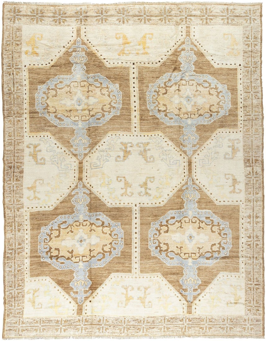10' 4" x 13' 2" Turkish Kars Repro Room Rug: 10' 4" x 13' 2" Turkish Kars Repro Room Rug Vintage-inspired Turkish Kars rug designed in the style of mid-20th-century Kars carpets. This 21st-century reproduction is a room-size rug and is offered i