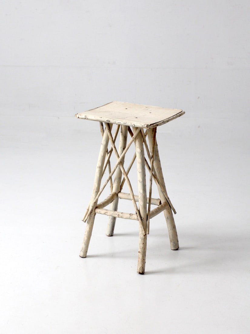Rustic Painted Twig Accent Table Adirondack Antique 22 inch (1 of 15)