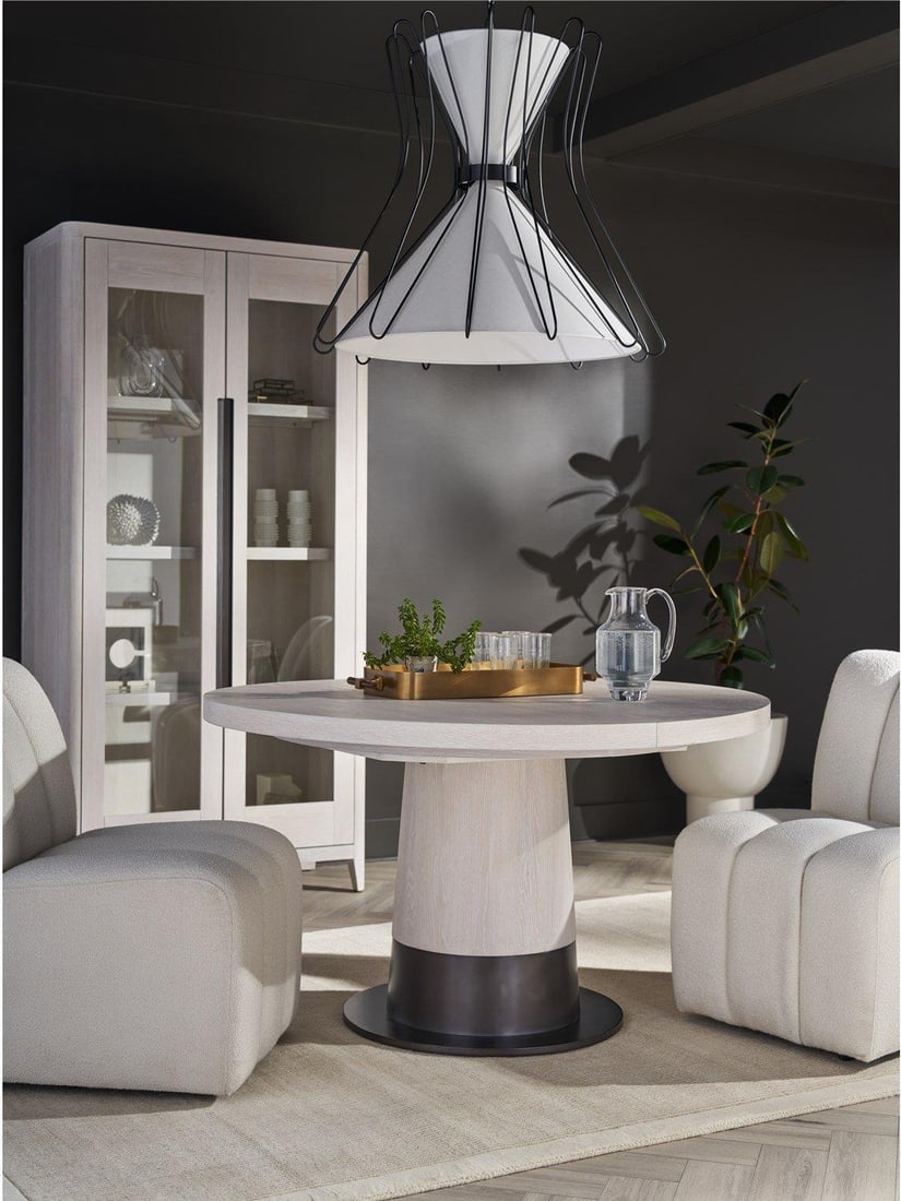 Universal Solara Dining Table White Oak Contemporary Design: Universal Solara Dining Table White Oak Contemporary Design Introducing the Solara Dining Table, a perfect blend of sleek contemporary design and functionality. This exquisite table is part of the New