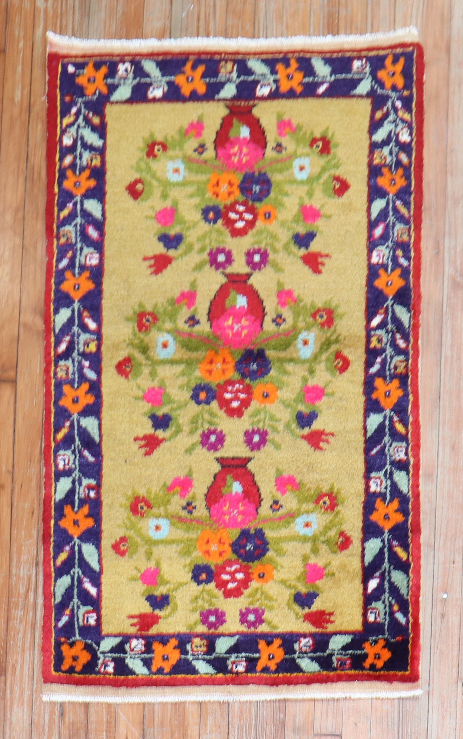 2' 7" x 4' 2" Mid 20th Century Konya Floral Rug (1 of 6)