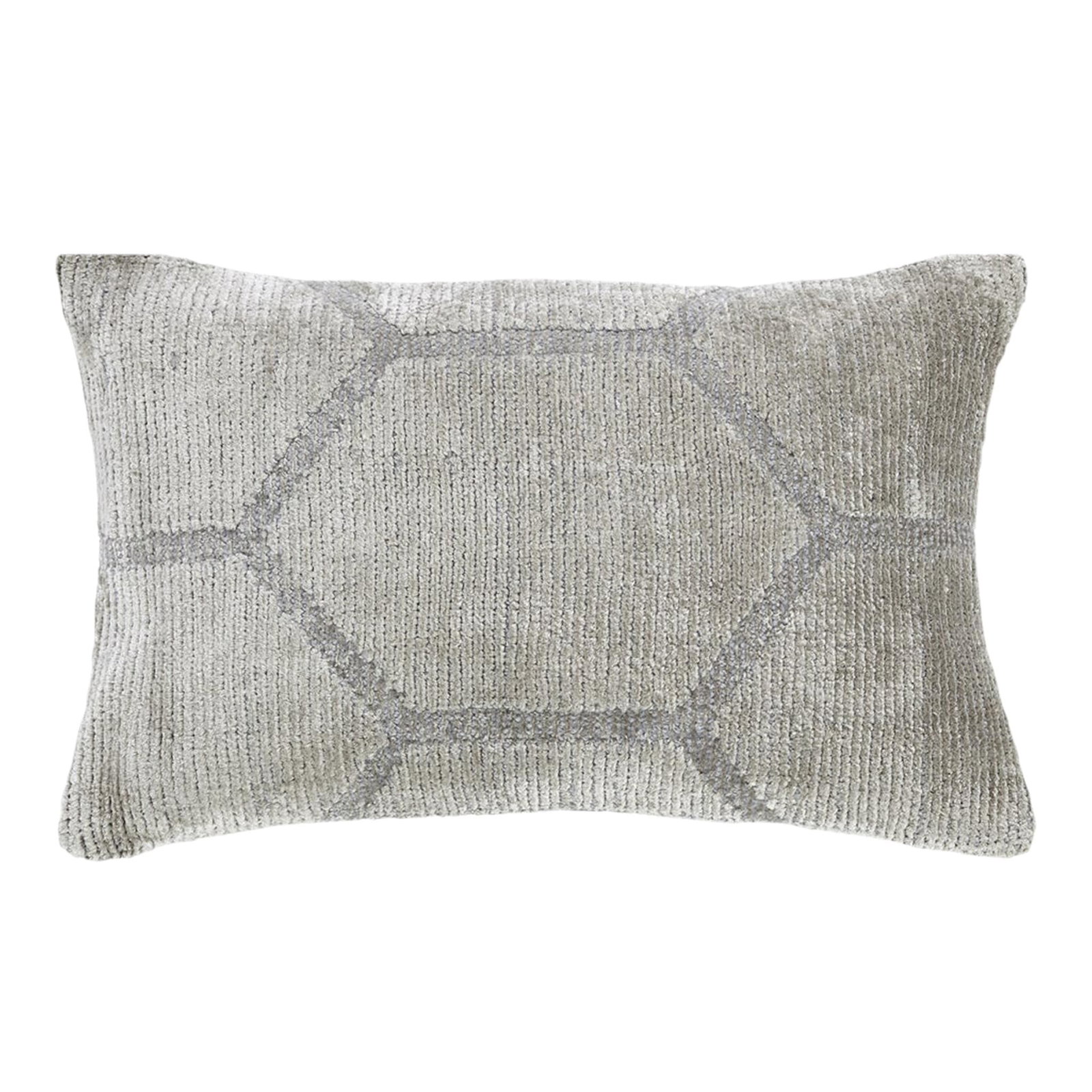 Handmade Modern Pearl Gray Geometric Wool Throw Pillow (1 of 4)