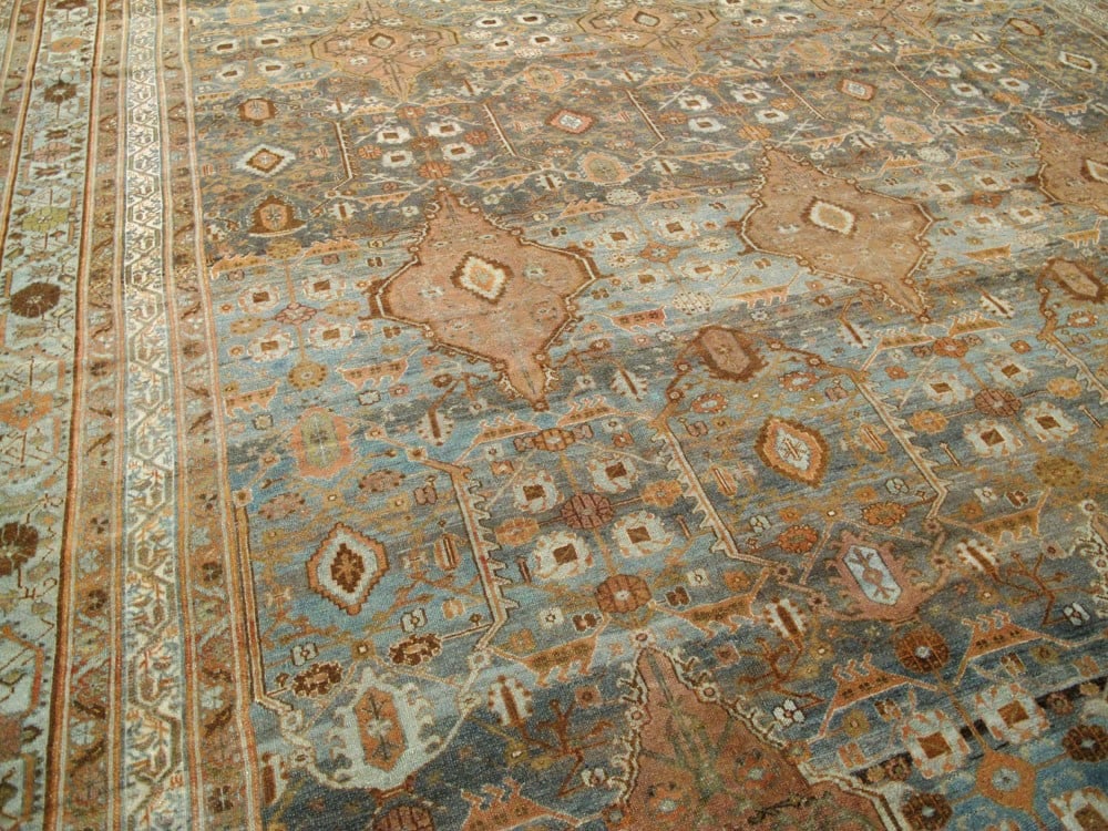 12' x 19' Oversize Persian Malayer Rug Slate Blue Medallion Field (1 of 7)
