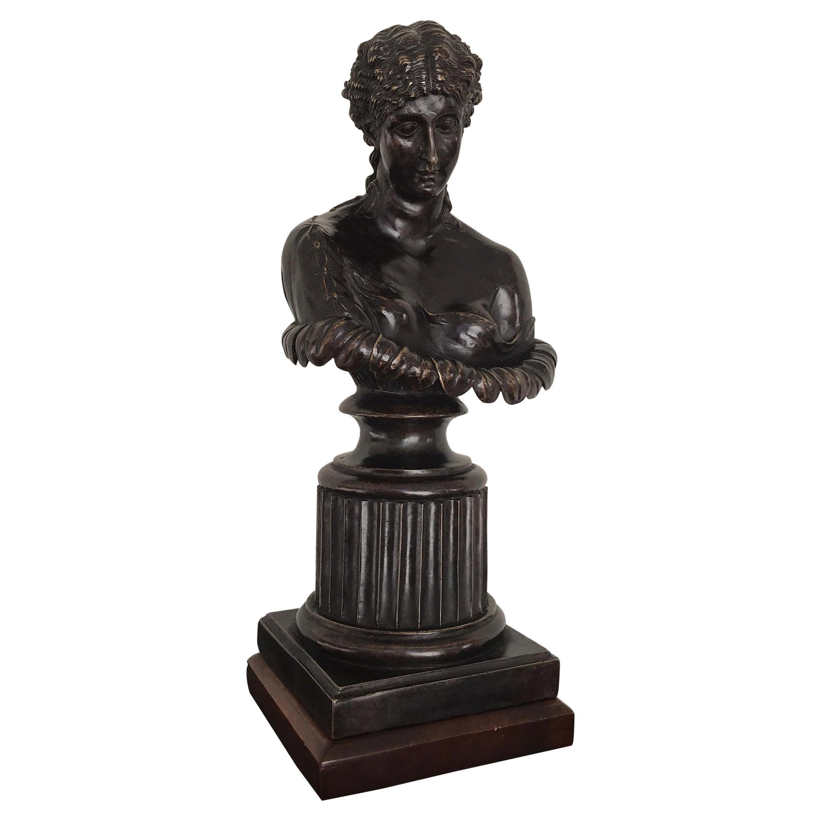 Grand Tour Bronze Bust of Clytie 16 in France Early 20th Century: Grand Tour Bronze Bust of Clytie 16 in France Early 20th Century This exquisite Grand Tour Style bronze bust of Clytie captures the essence of classical beauty. The bust depicts Clytie, a nymph, with 