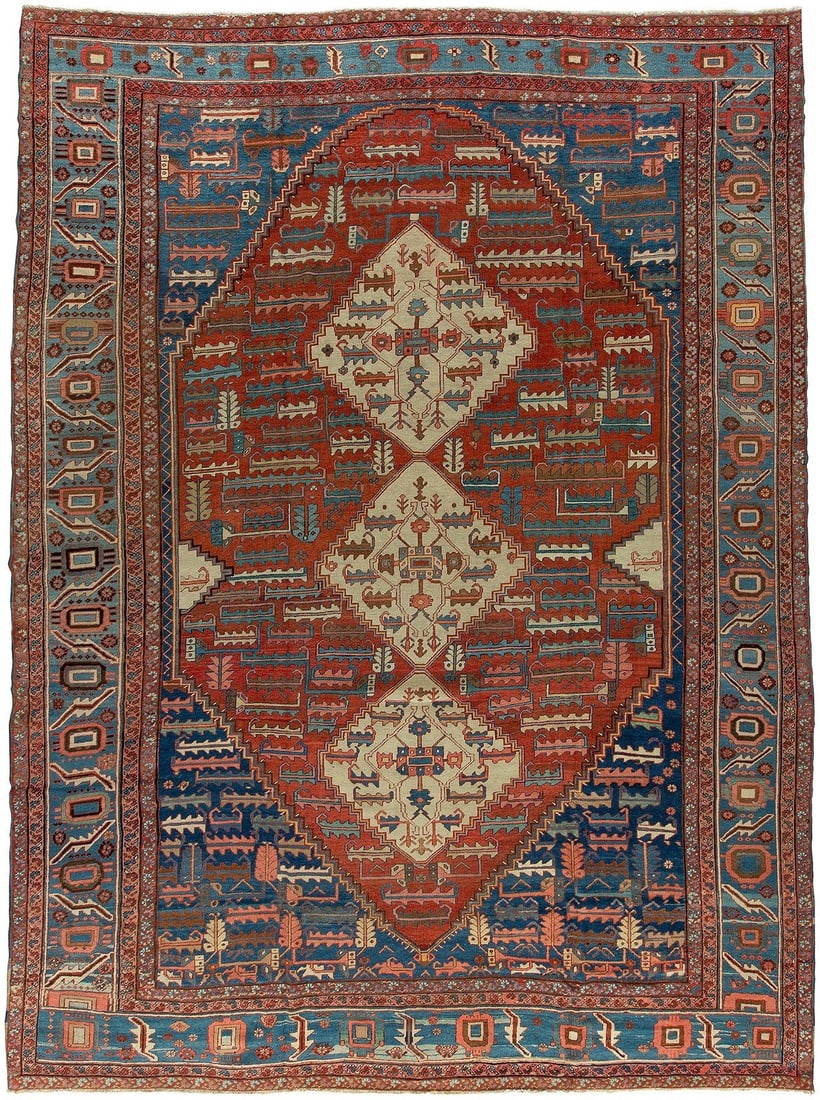 11' 3" x 15' 3" Oversize Persian Bakshaish Rug with Ivory Medallions (1 of 7)