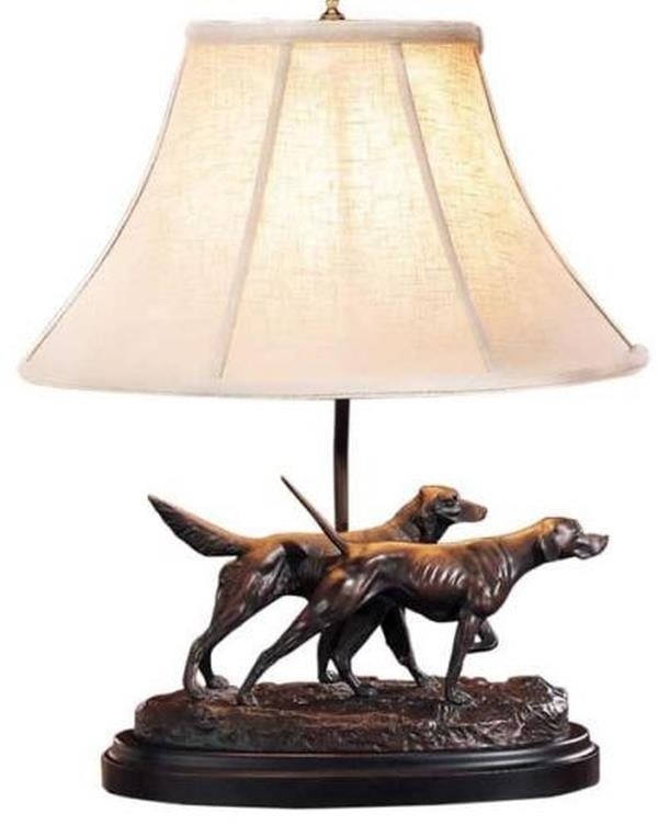 Lodge Style Dog Sculpture Table Lamp Hand-Cast Hand-Painted: Lodge Style Dog Sculpture Table Lamp Hand-Cast Hand-Painted This item is made at time of order. Please allow 42 to 70 days for production. Illuminate your space with this unique lodge-style dog lamp, 