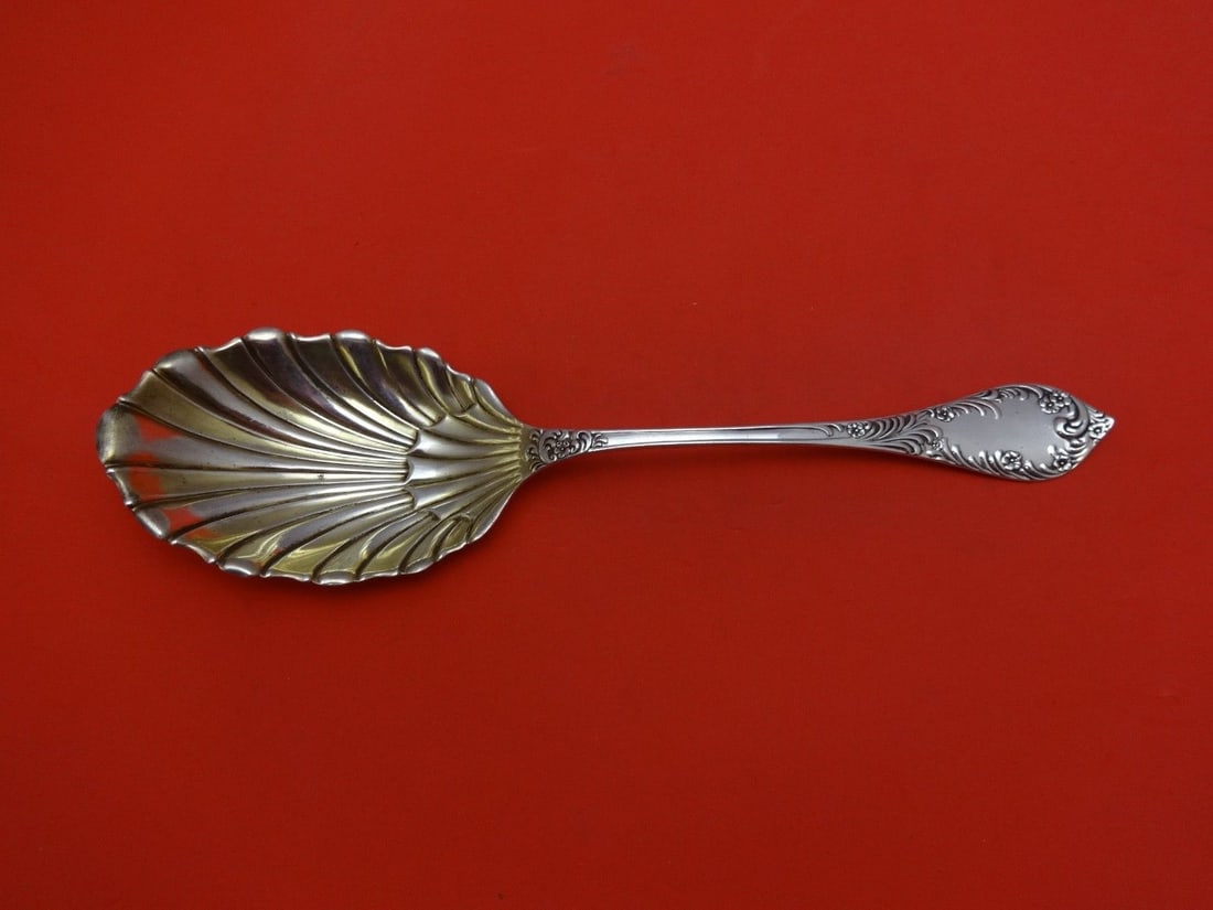 Towle Albany Sterling Silver Goldwashed Berry Serving Spoon 9 in (1 of 1)
