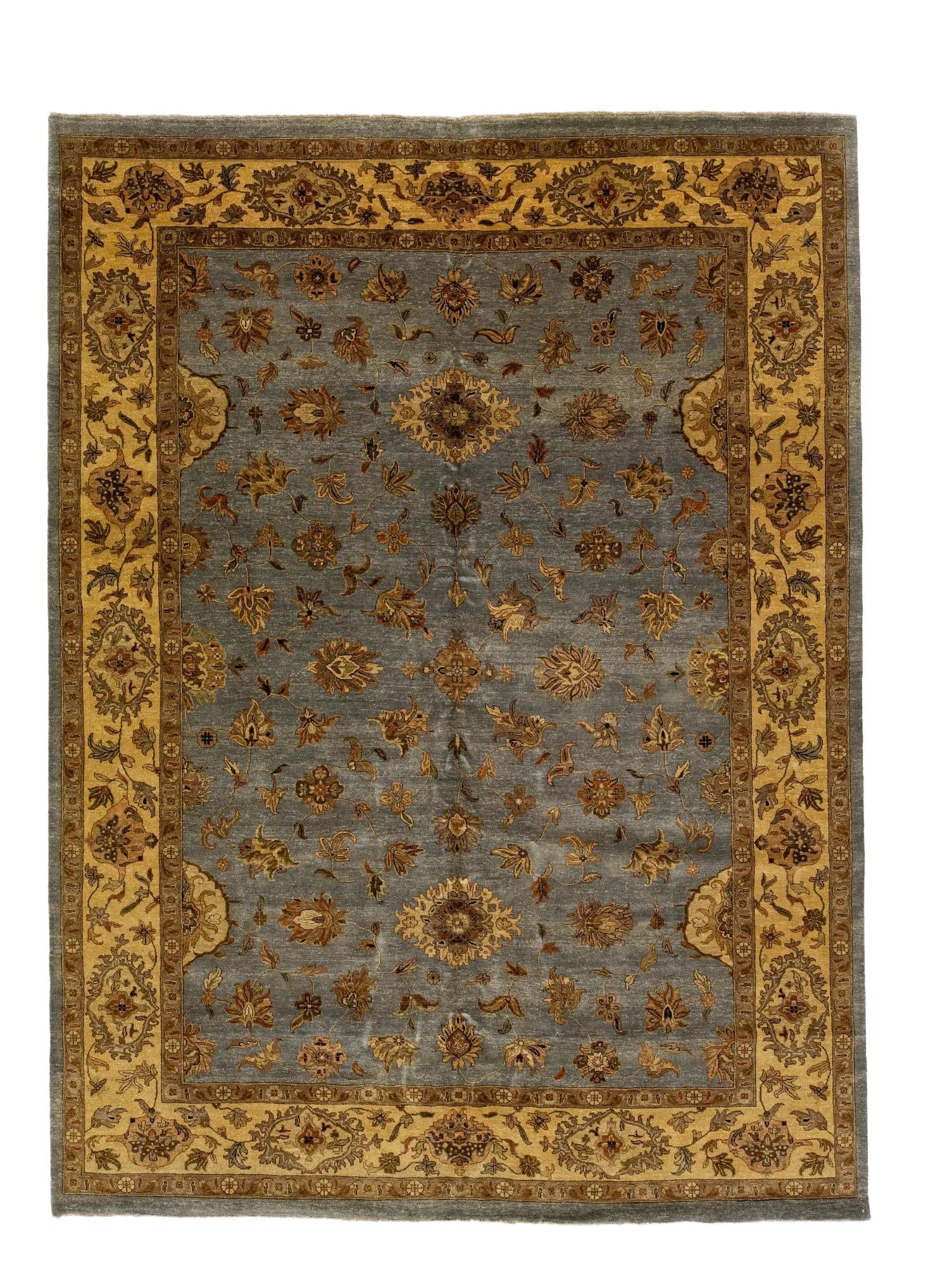 Elegant Modern Tabriz Hand-Knotted Wool Rug 10' x 14' Floral Gray: Elegant Modern Tabriz Hand-Knotted Wool Rug 10' x 14' Floral Gray Enhance your living space with this exquisite Modern Tabriz handmade wool rug. Featuring a sophisticated gray field, the rug is elegan