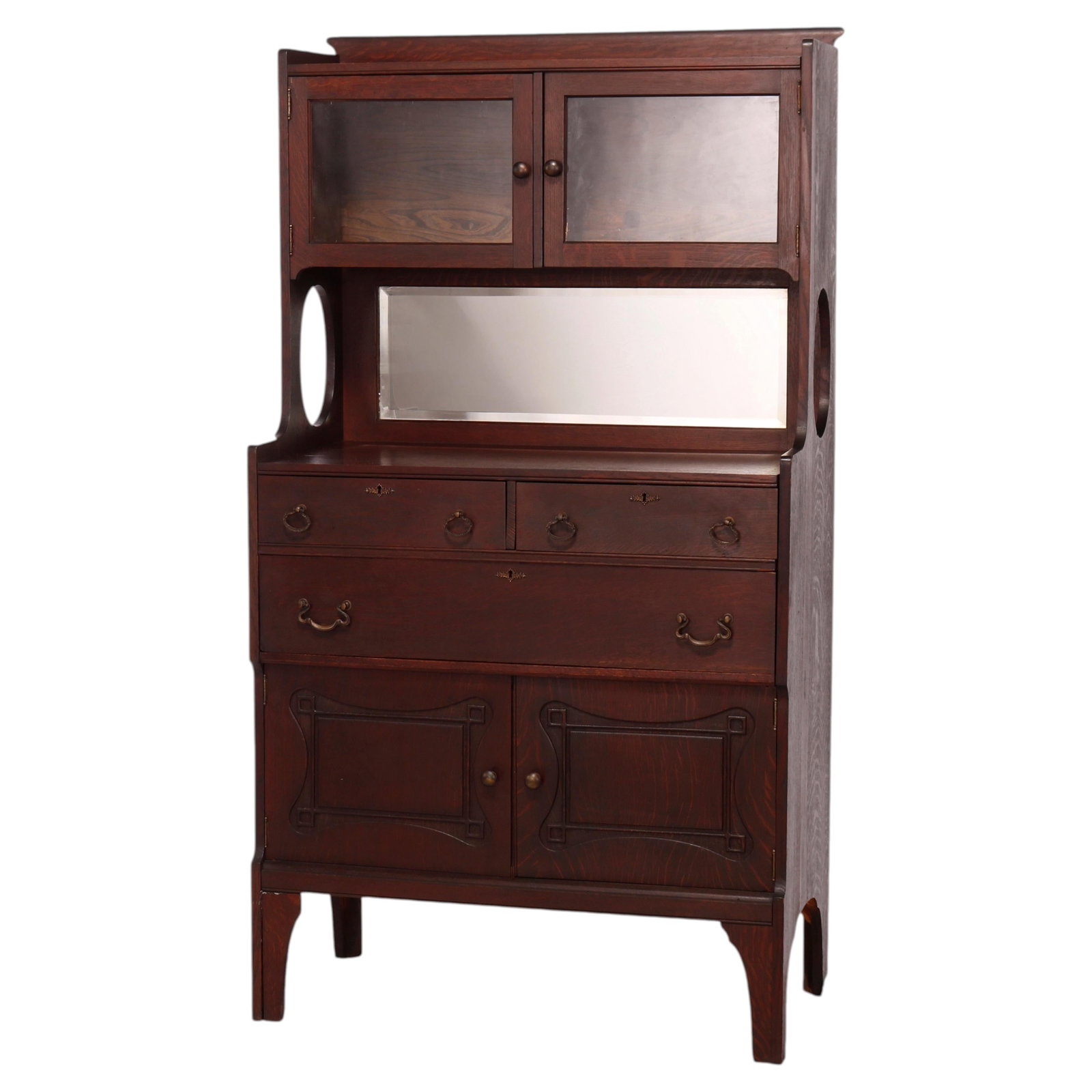 Mission Oak Curio Server Arts and Crafts Cabinet c1910 (1 of 14)