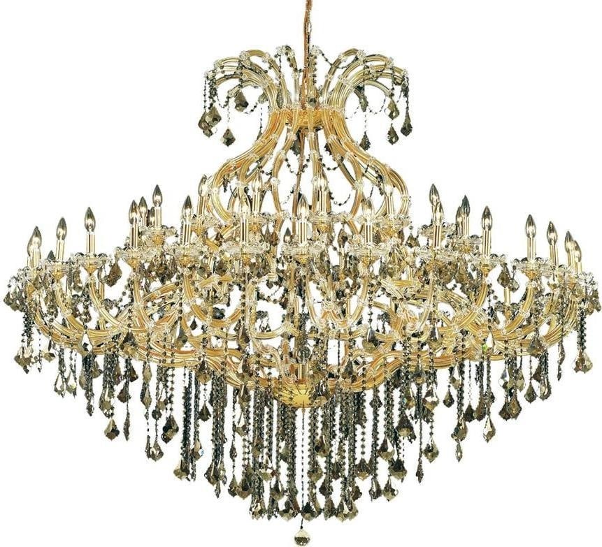 Elegant Lighting Maria Theresa Bowl Chandelier Golden Teak Smoky Crystal (1 of 1)