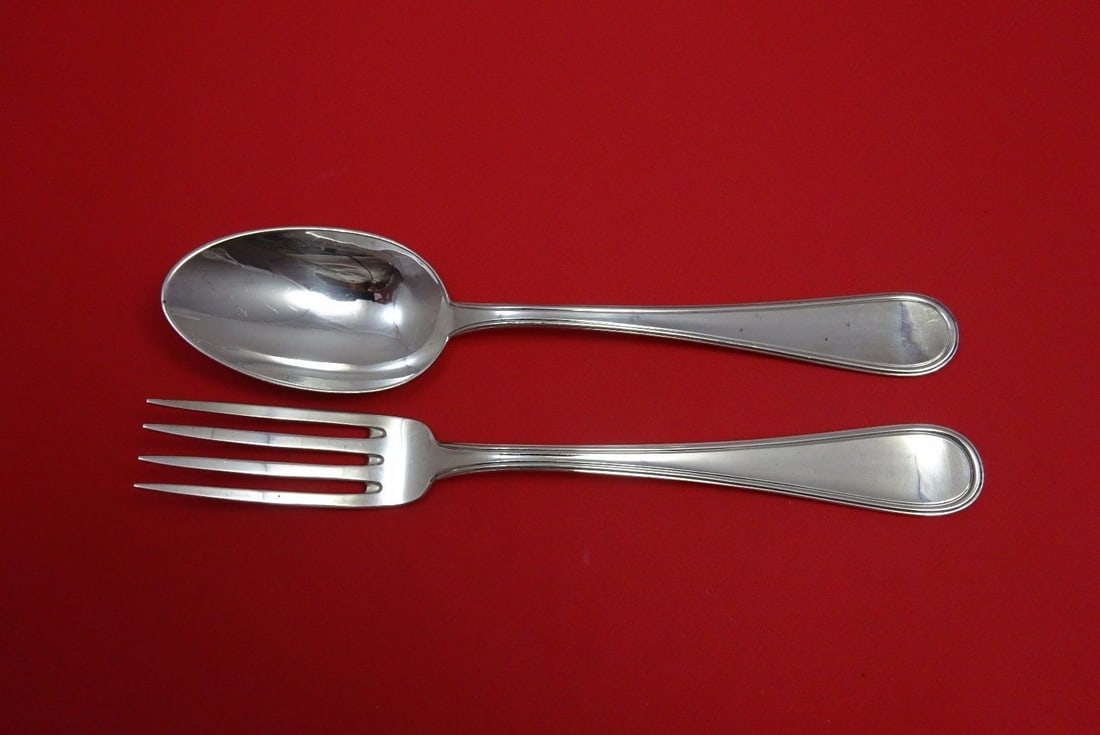 Ricci Ascot Sterling Silver 2pc Vegetable Serving Set 10": Ricci Ascot Sterling Silver 2pc Vegetable Serving Set 10" Enhance your dining experience with this exquisite 2-piece vegetable serving set from the Ascot pattern by Ricci. Crafted from high-quality st