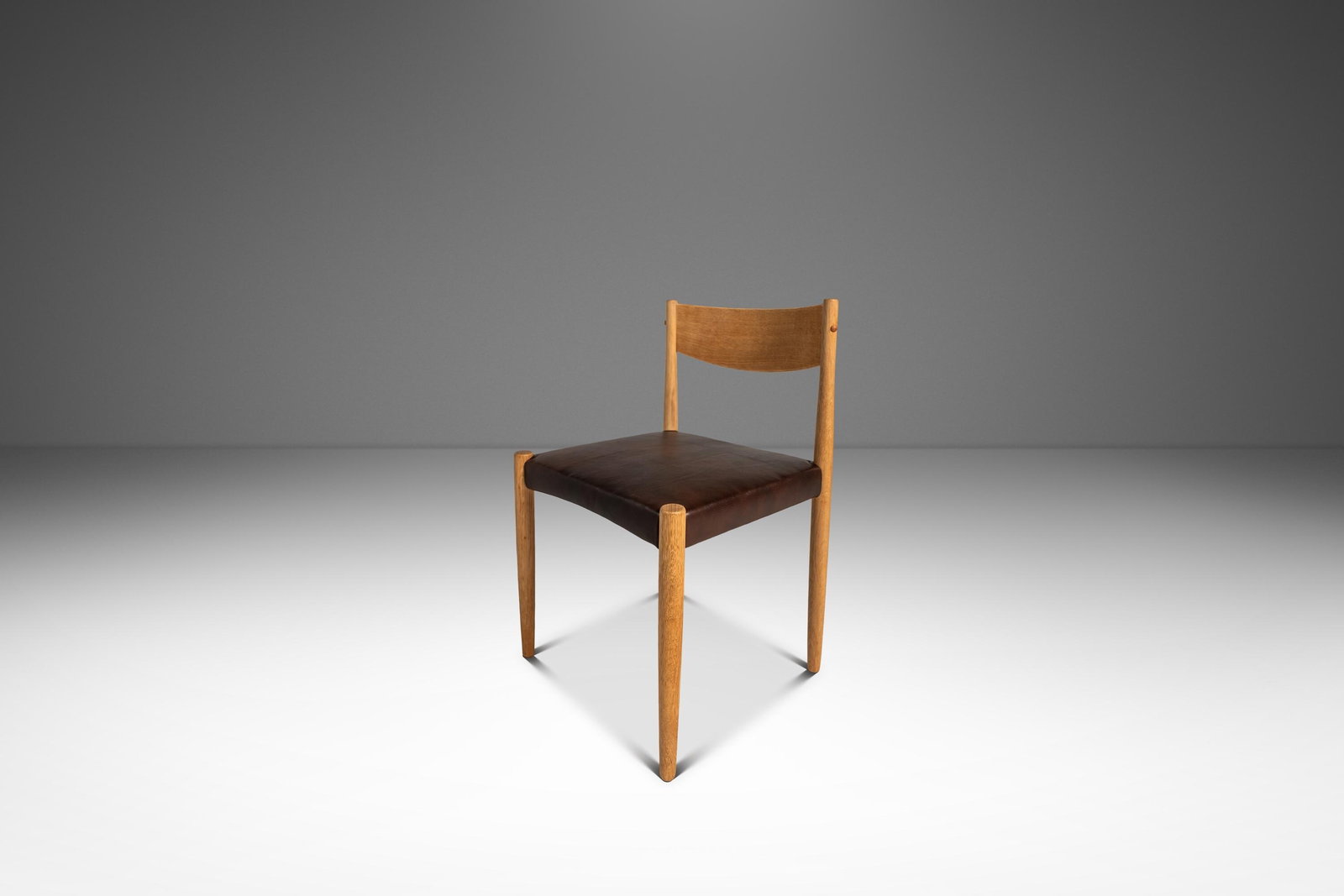 Poul Volther Frem Rojle Oak Leather Side Chair 1970s (1 of 18)