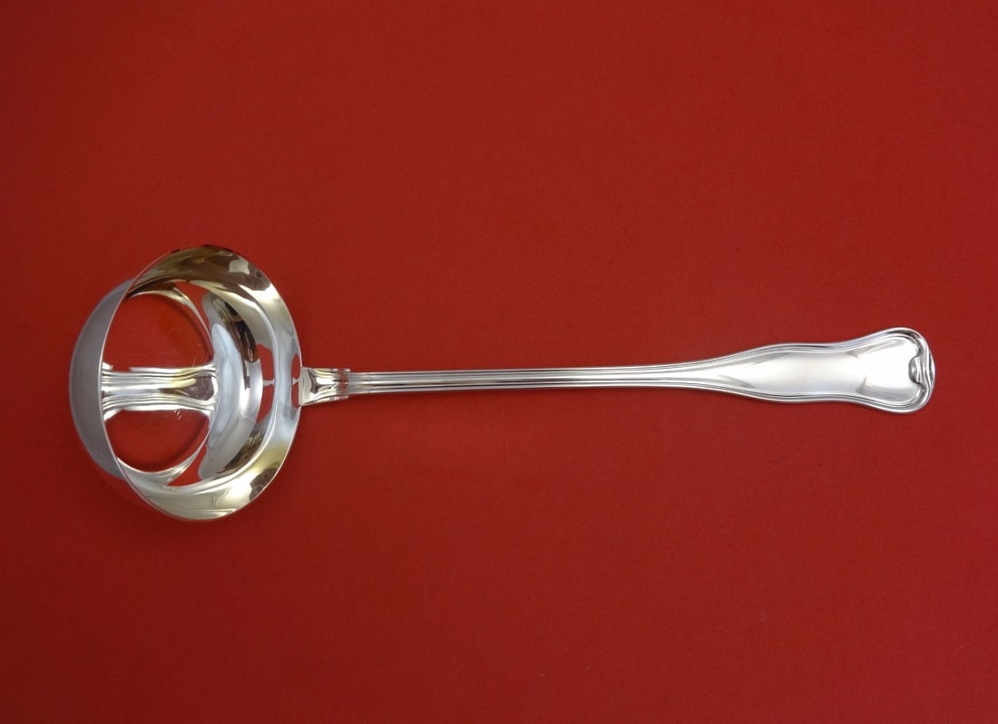 Danese by Fina Italy Sterling Silver Soup Ladle 11 3/4 inch Flat Handle: Danese by Fina Italy Sterling Silver Soup Ladle 11 3/4 inch Flat Handle This exquisite soup ladle features a flat handle and is crafted entirely from sterling silver, embodying the elegance of the Dan