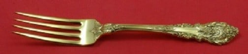 Wallace Sir Christopher Vermeil Sterling Silver Fork 7 1/4 Inch: Wallace Sir Christopher Vermeil Sterling Silver Fork 7 1/4 Inch Introducing the exquisite Sir Christopher Vermeil Fork, crafted by Wallace. This stunning piece, measuring 7 1/4 inches, showcases the e