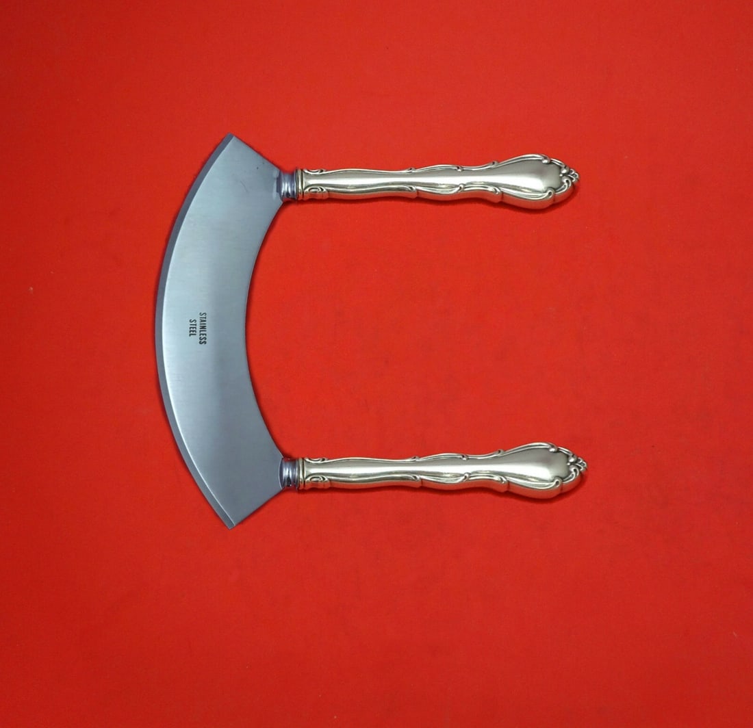 Towle Fontana Sterling Silver Mezzaluna Knife Custom Herb Chopper 6 1/4": Towle Fontana Sterling Silver Mezzaluna Knife Custom Herb Chopper 6 1/4" Experience the elegance of the Fontana Mezzaluna Knife by Towle, expertly crafted from sterling silver with hollow handles and 