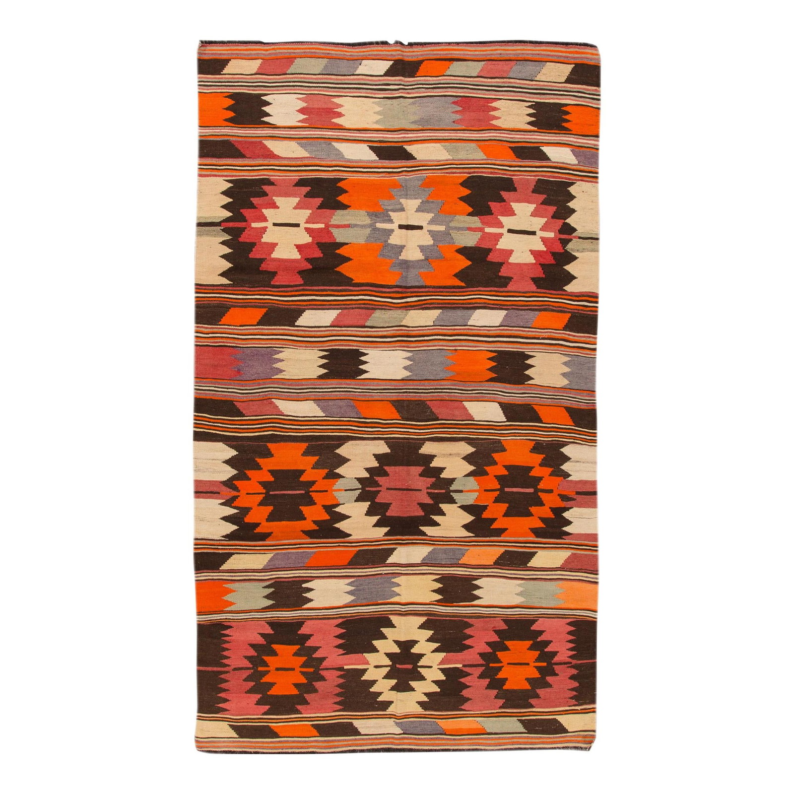 Vibrant Modern Kilim Hand-Knotted Wool Rug 6'2 x 11 Geometric Design: Vibrant Modern Kilim Hand-Knotted Wool Rug 6'2 x 11 Geometric Design Enhance your space with this stunning Modern Kilim Handmade Wool Rug. Featuring a vibrant multi-color field adorned with an intrica