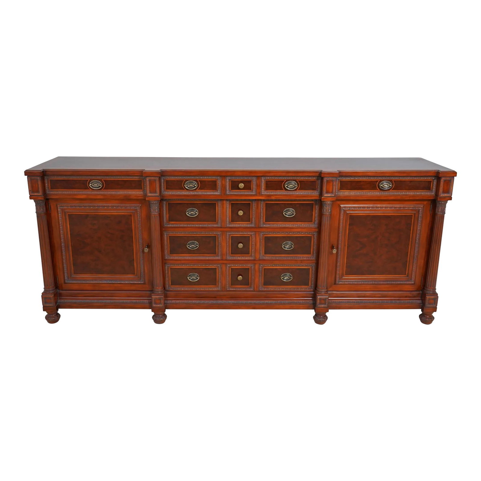 Cg Capelletti Italian Walnut Sideboard with Dovetailed Drawers: Cg Capelletti Italian Walnut Sideboard with Dovetailed Drawers Introducing a stunning Cg Capelletti Italian Classical Large Walnut Sideboard, a perfect addition to elevate your dining area. This exqui