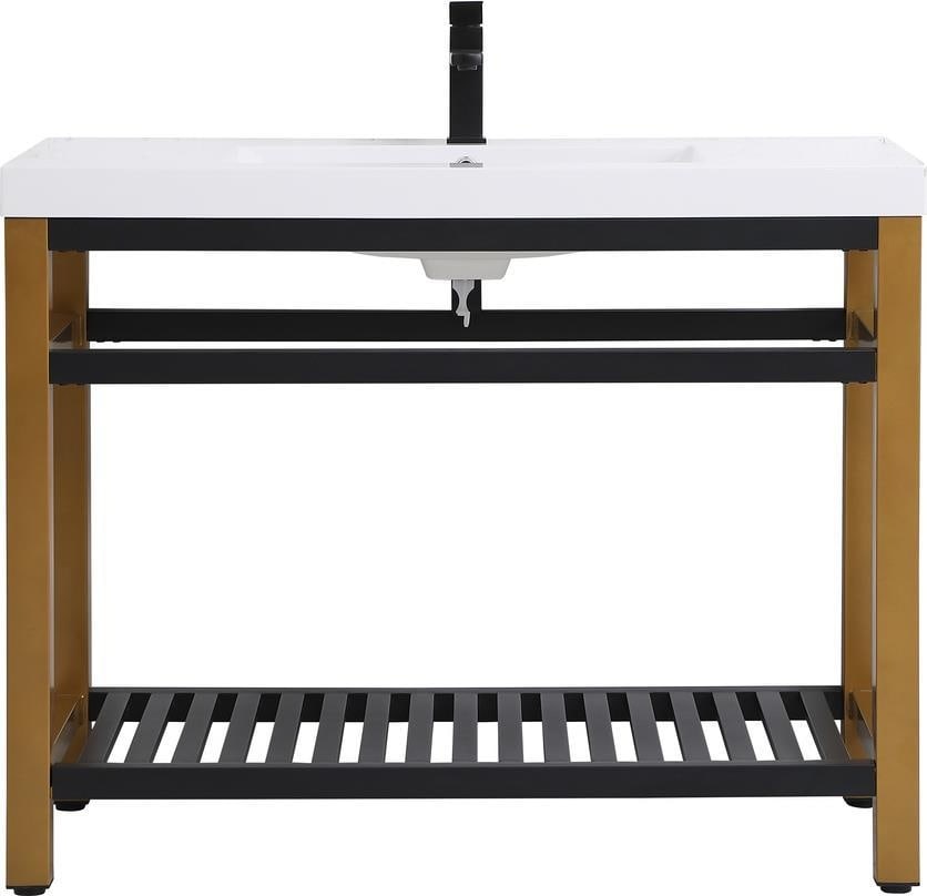 Elegant Lighting Golden Black Bathroom Vanity with Sink (1 of 1)