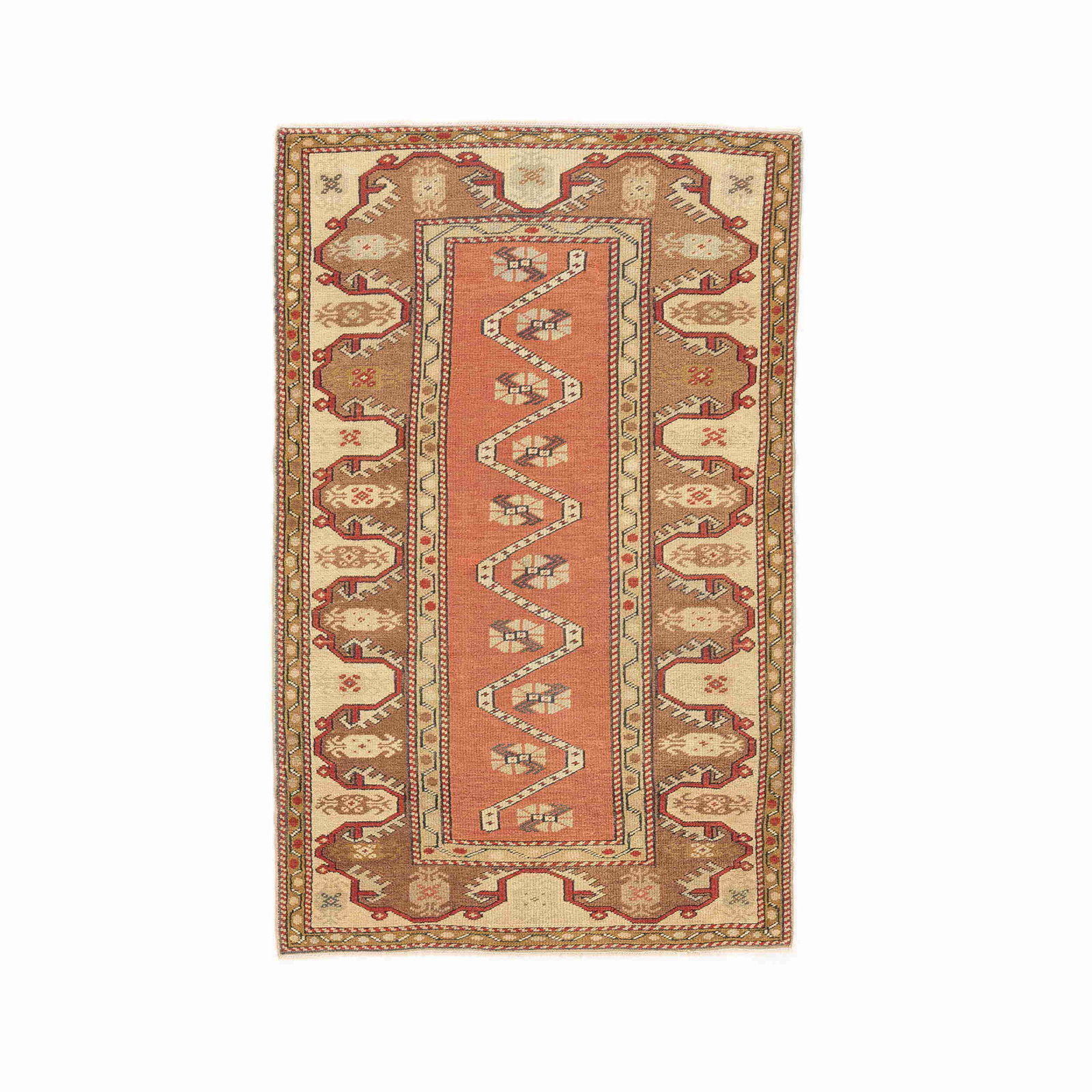 Handmade Milas Wool Carpet 37.4 x 60.2 Double Knots: Handmade Milas Wool Carpet 37.4 x 60.2 Double Knots Experience the timeless elegance of this Authentic Handmade Milas Carpet, crafted with care using premium wool on wool. This exquisite piece showcas