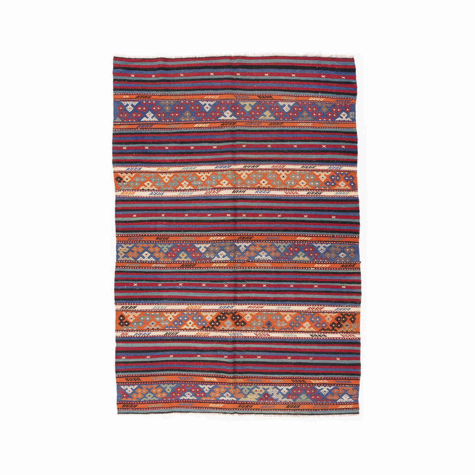 Authentic Handmade Anadol Wool Kilim 61 x 91.7 Inches: Authentic Handmade Anadol Wool Kilim 61 x 91.7 Inches Experience the beauty of traditional craftsmanship with this Authentic Handmade Anadol Wool Kilim. Made from high-quality wool on wool, this flat 