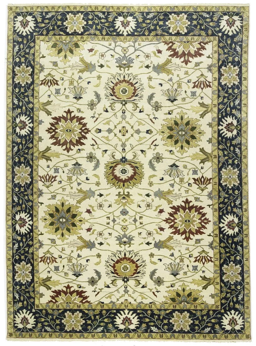 Handmade Floral Osh Chobi Oriental Rug 10'0 x 13'9 ft Wool Anti-Slip Modern Design: Handmade Floral Osh Chobi Oriental Rug 10'0 x 13'9 ft Wool Anti-Slip Modern Design Enhance your home with this exquisite Handmade Floral Osh Chobi Oriental Rug. Measuring 10'0" x 13'9" (165 in x 120 i