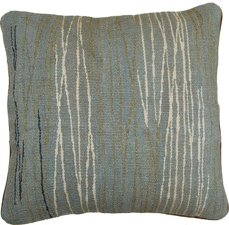 Provence Home Blue Velvet Throw Pillow Abstract Stripes 20x20 Handmade (1 of 1)