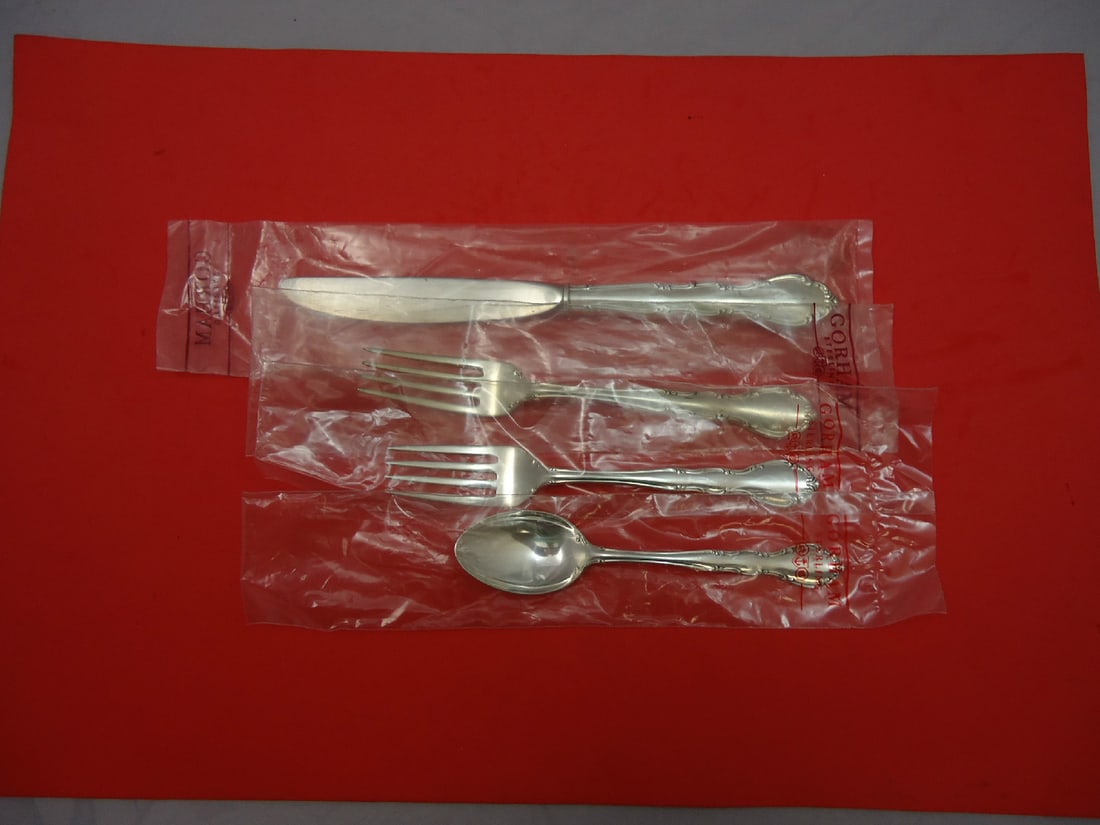 Gorham Andante Sterling Silver 4-Piece Place Setting: Gorham Andante Sterling Silver 4-Piece Place Setting Elevate your dining experience with this exquisite 4-piece place setting from the Andante pattern by Gorham. Crafted from high-quality sterling sil