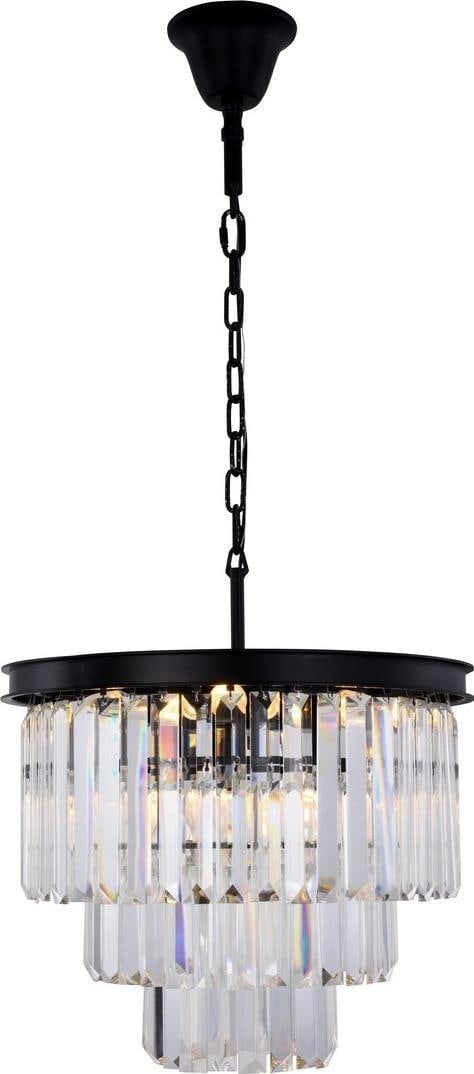 Elegant Lighting Sydney Matte Black Crystal Pendant Light 9 Bulbs UL-Listed: Elegant Lighting Sydney Matte Black Crystal Pendant Light 9 Bulbs UL-Listed Illuminate your space with this stunning modern matte black pendant light, adorned with royal-cut crystals. This transitiona