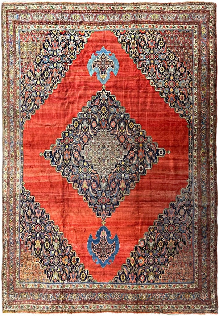 Antique Persian Bijar Rug 14'9 x 18'6 Handmade Wool and Silk (1 of 8)