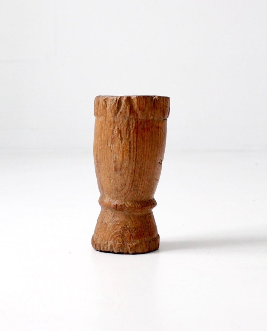 Carved Wooden Kitchen Mortar Primitive Folk Art 10.5 inch (1 of 6)