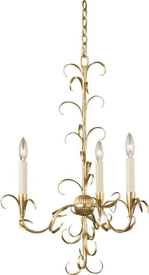 Kalco Ainsley 3-Light Bowl Chandelier in Oxidized Gold Leaf (1 of 1)