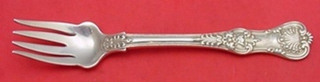 Tiffany & Co English King Sterling Silver Fish Fork Wavy Tines: Tiffany & Co English King Sterling Silver Fish Fork Wavy Tines This exquisite English King fish fork by Tiffany & Co. features elegant wavy tines and is crafted from high-quality sterling silver. Meas