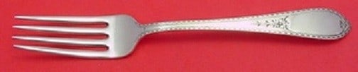 Sterling Silver Fork 7 1/4 Martha Washington Dominick and Haff: Sterling Silver Fork 7 1/4 Martha Washington Dominick and Haff Sterling silver regular fork in the Martha Washington pattern by Dominick & Haff. This pre-owned piece is not monogrammed and is in excel