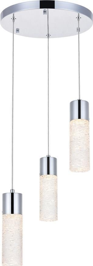 Elegant Lighting Constellation Chrome 3-Light LED Pendant Lamp: Elegant Lighting Constellation Chrome 3-Light LED Pendant Lamp Illuminate your space with this stylish Adjustable Chrome LED Pendant Light from the Constellation collection. Featuring a modern chrome 