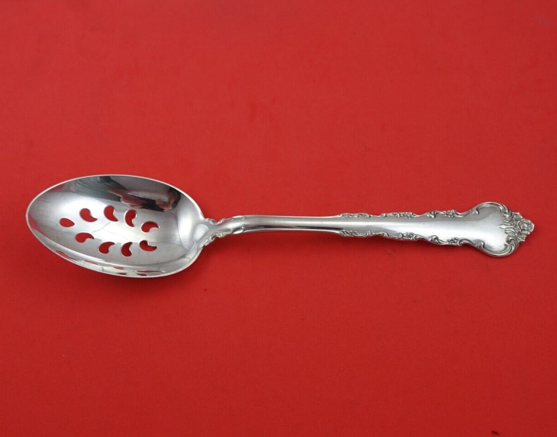 Towle Peachtree Manor sterling silver pierced serving spoon 8 1/2 inch (1 of 3)