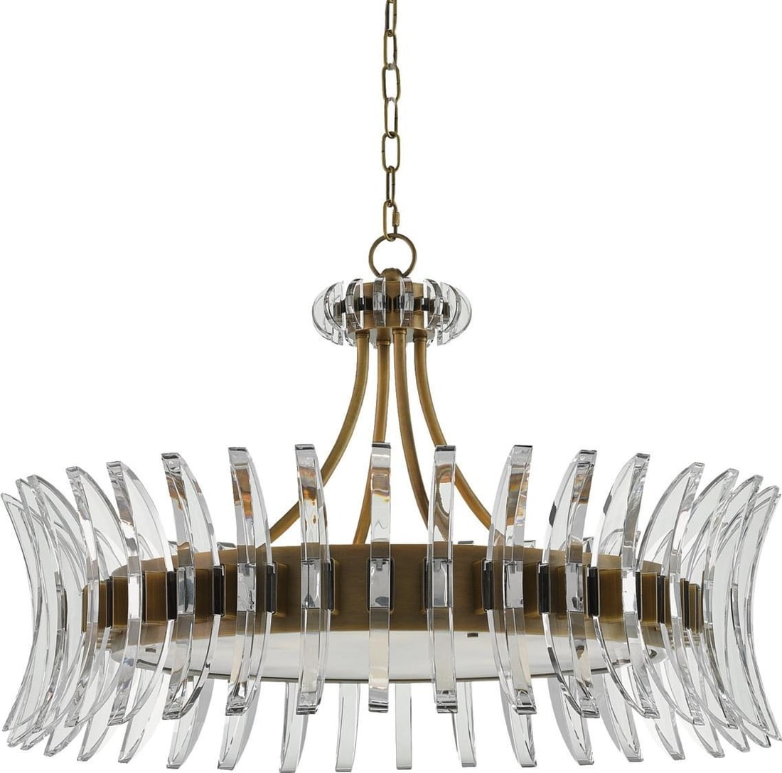 Currey Art Deco Coquette Brass Bowl Chandelier Finish: Currey Art Deco Coquette Brass Bowl Chandelier Finish Illuminate your space with the Art Deco Style Coquette Brass Chandelier, a stunning blend of vintage aesthetics and modern convenience. This exqui