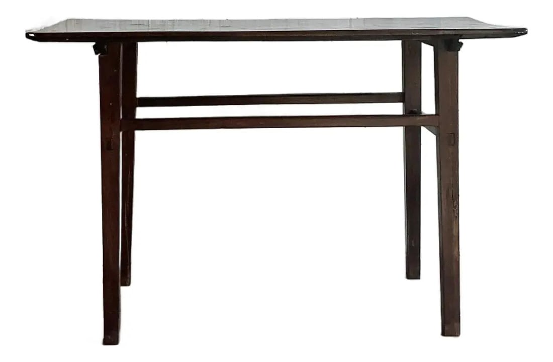 Vintage Boho Distressed Wood Console Table in Sienna Finish: Vintage Boho Distressed Wood Console Table in Sienna Finish Embrace the soulful charm of this vintage wood console table, a stunning piece that embodies the wabi-sabi aesthetic by celebrating beauty i