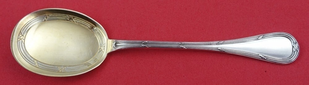 Puiforcat Bougainville Sterling Silver Ice Cream Spoon Gold Wash 5 5/8" (1 of 3)