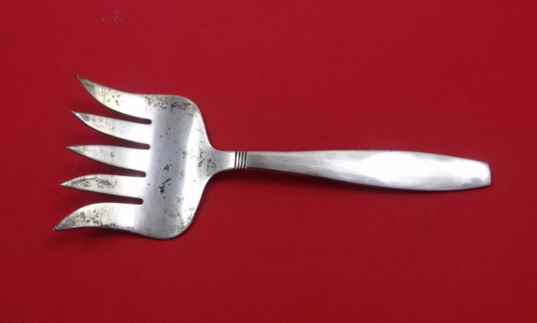 Allan Adler Swedish Modern Sterling Silver Buffet Fork 6.25 Inch (1 of 1)