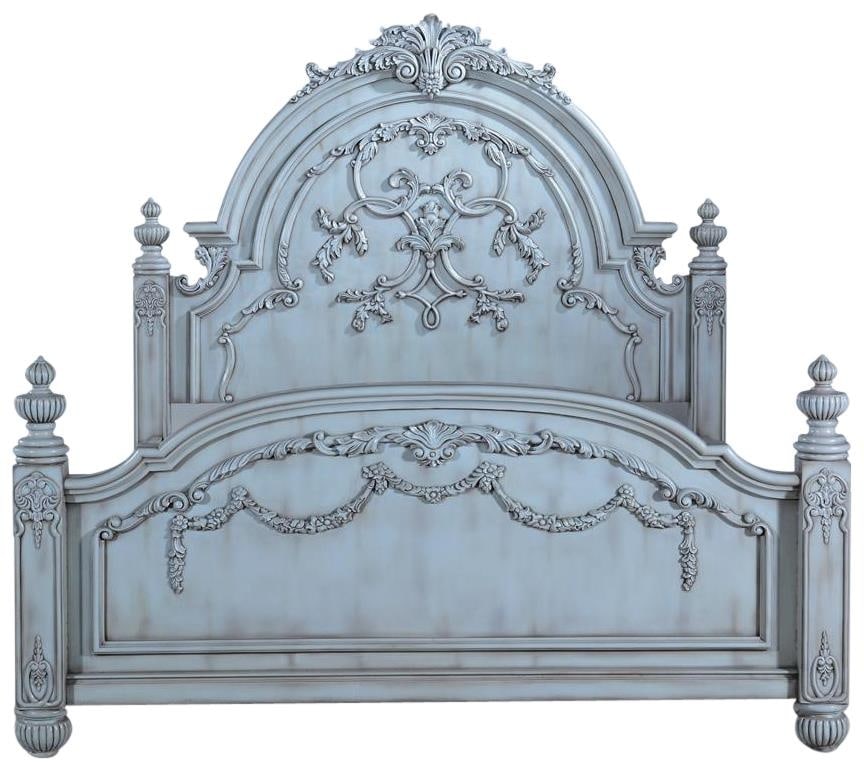 Romantic Glazed Turquoise Queen Bed Home (1 of 1)