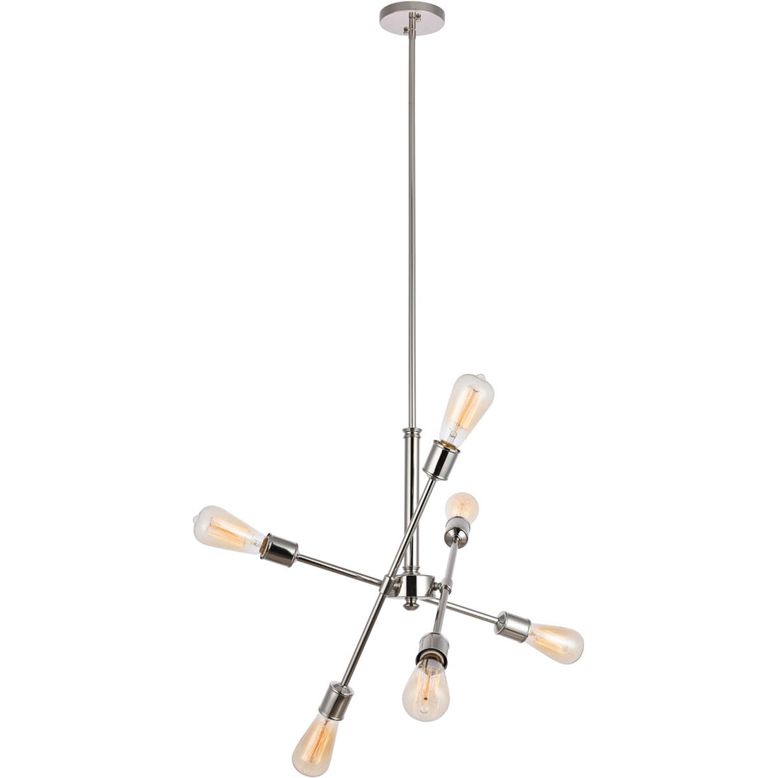 Axel 6 Light Polished Nickel Sputnik Pendant Chandelier (1 of 7)
