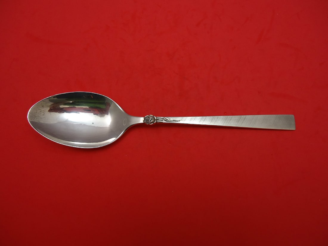 International Sterling Silver 8.5" Serving Spoon Dawn Rose Pattern (1 of 1)